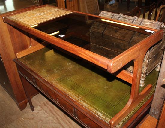 1960s glass & tile coffee table